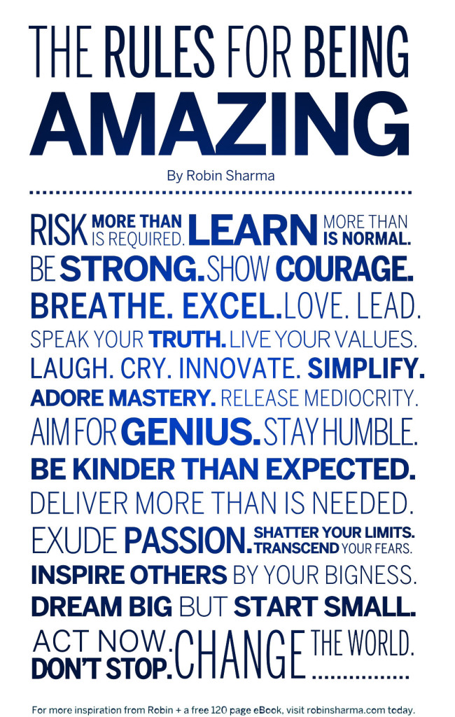 The Rules for being amazing