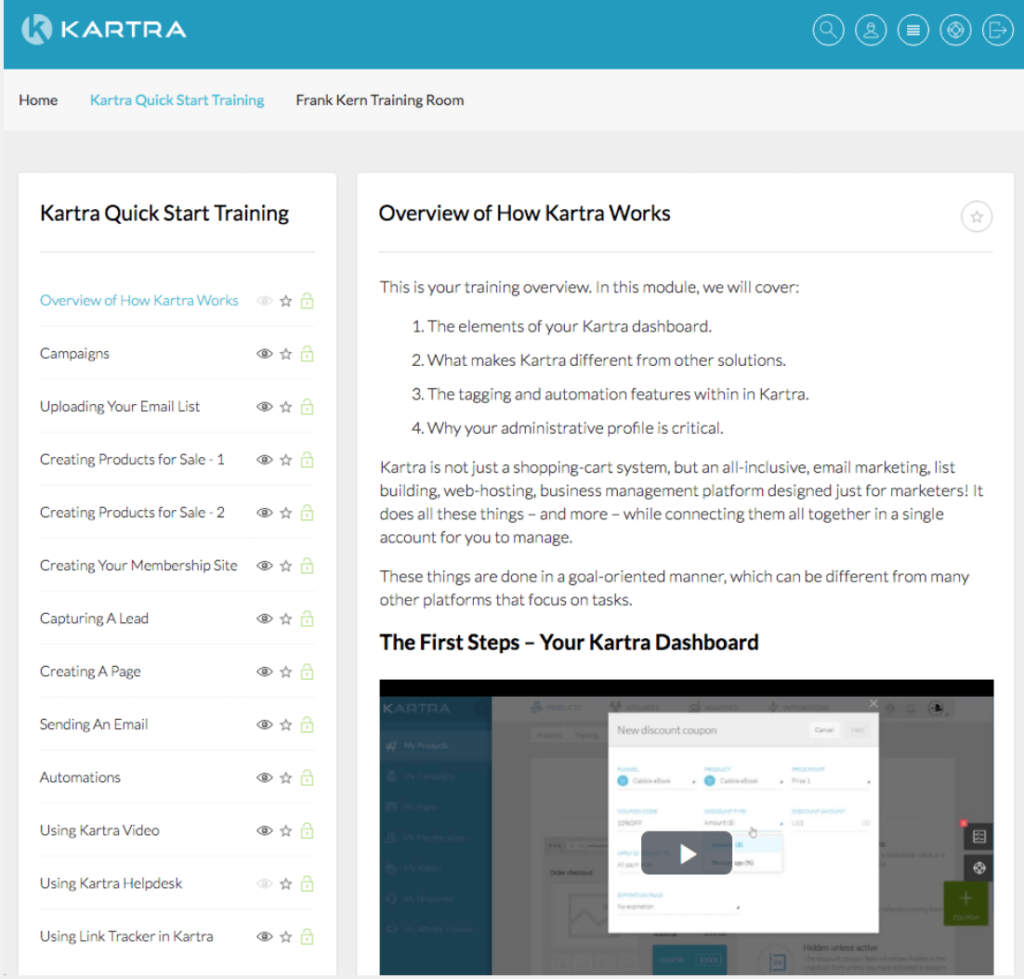 Kartra Academy Training Portal