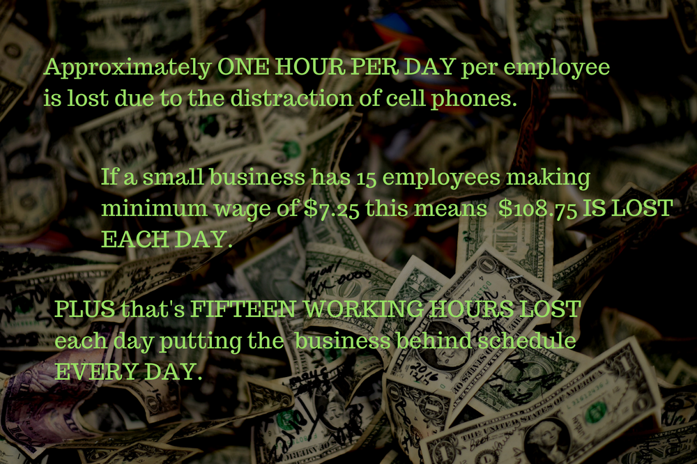 Cell phones at work mean time and money lost.